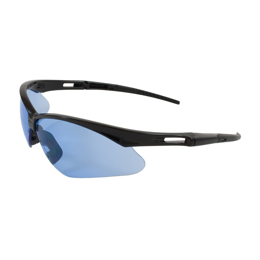 Anser Semi-Rimless Safety Glasses with Black Frame Light Blue Lens and Anti-Scratch Coating Including Neck Cord 250-AN-10113