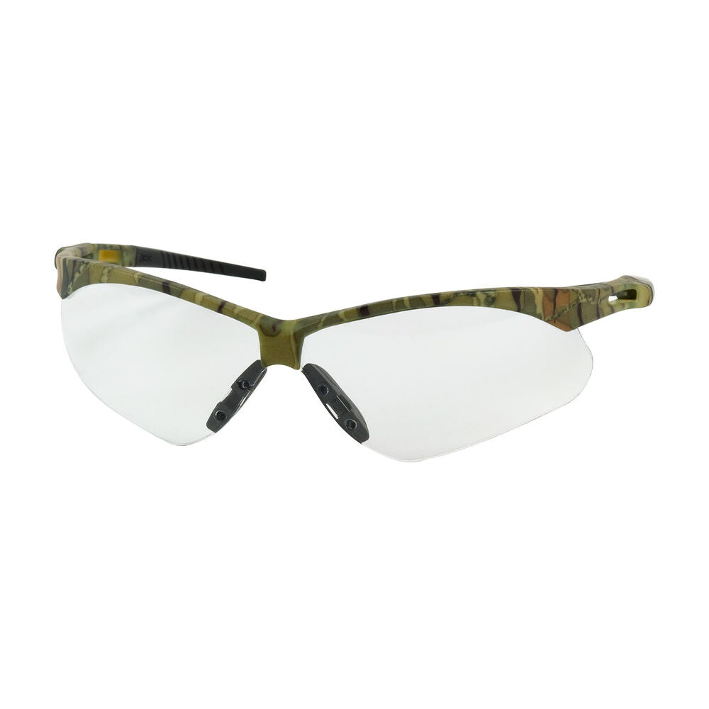 Anser Semi-Rimless Safety Glasses with Camouflage Frame Clear Lens and Anti-Scratch Coating Including Neck Cord 250-AN-10130