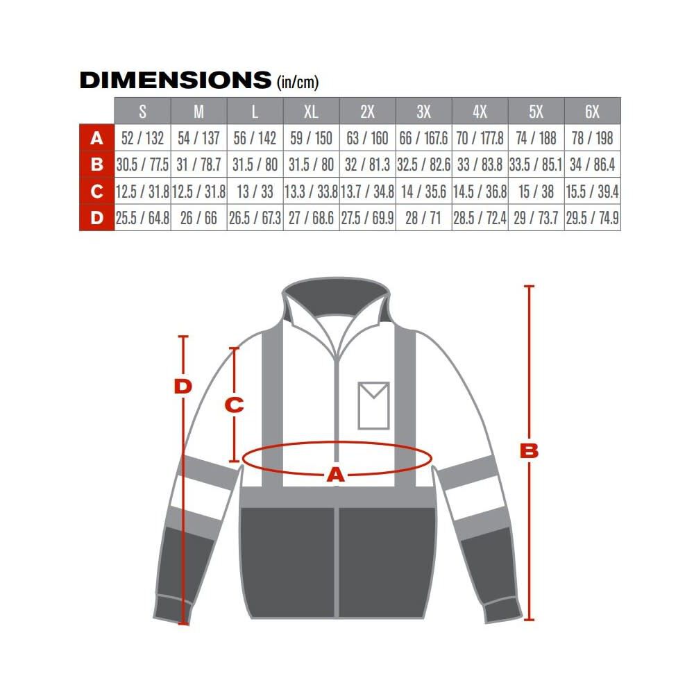 ANSI R3 Black Bottom Bomber Jacket Hi Vis Lime Yellow Large 333-1740-LY/L