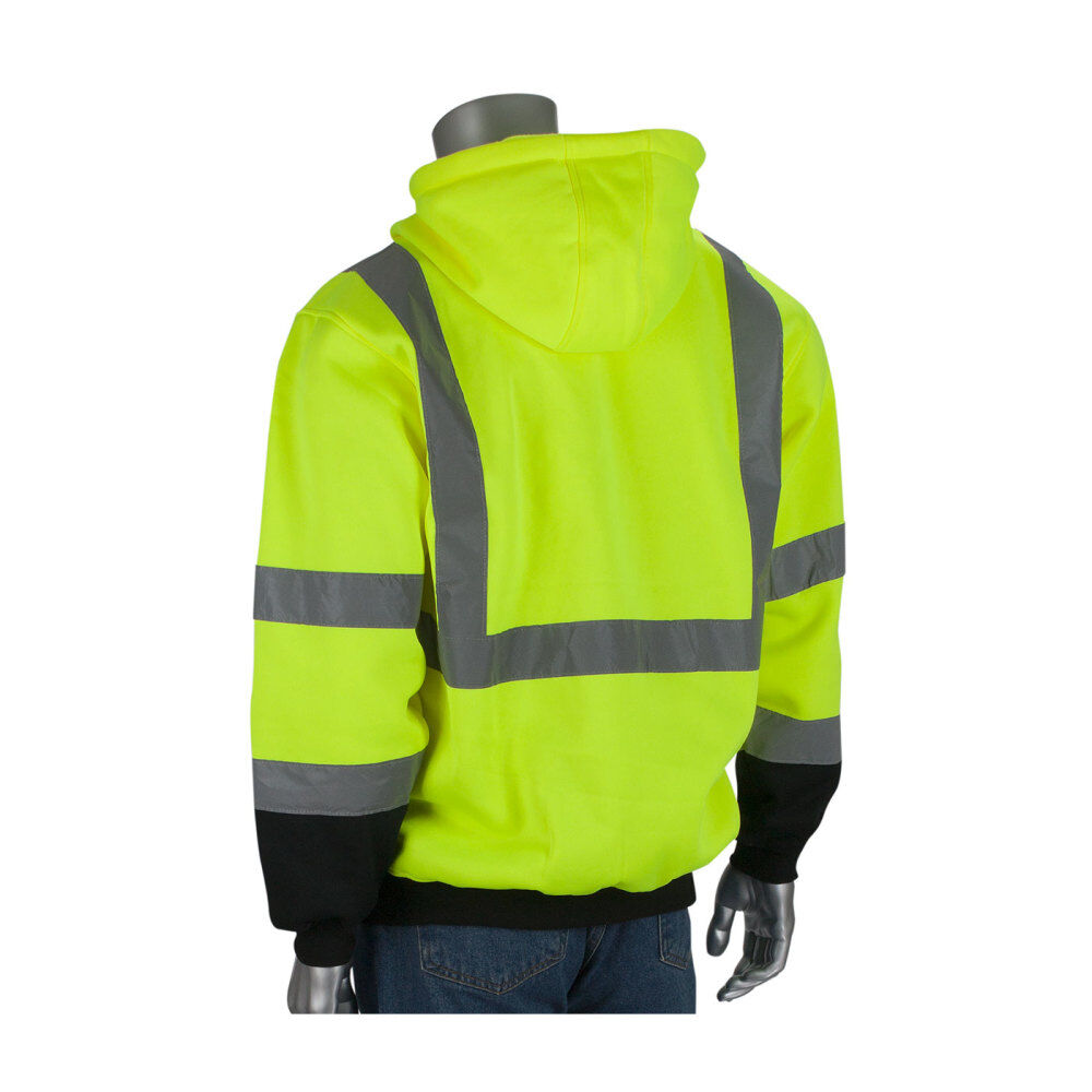 ANSI R3 Hooded Pullover Sweatshirt Hi Vis Lime Yellow XL 323-1350B-LY/XL