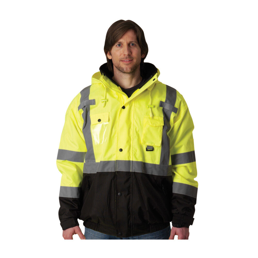 ANSI R3 Premium Plus Bomber Jacket Hi Vis Lime Yellow Small 333-1770-LY/S