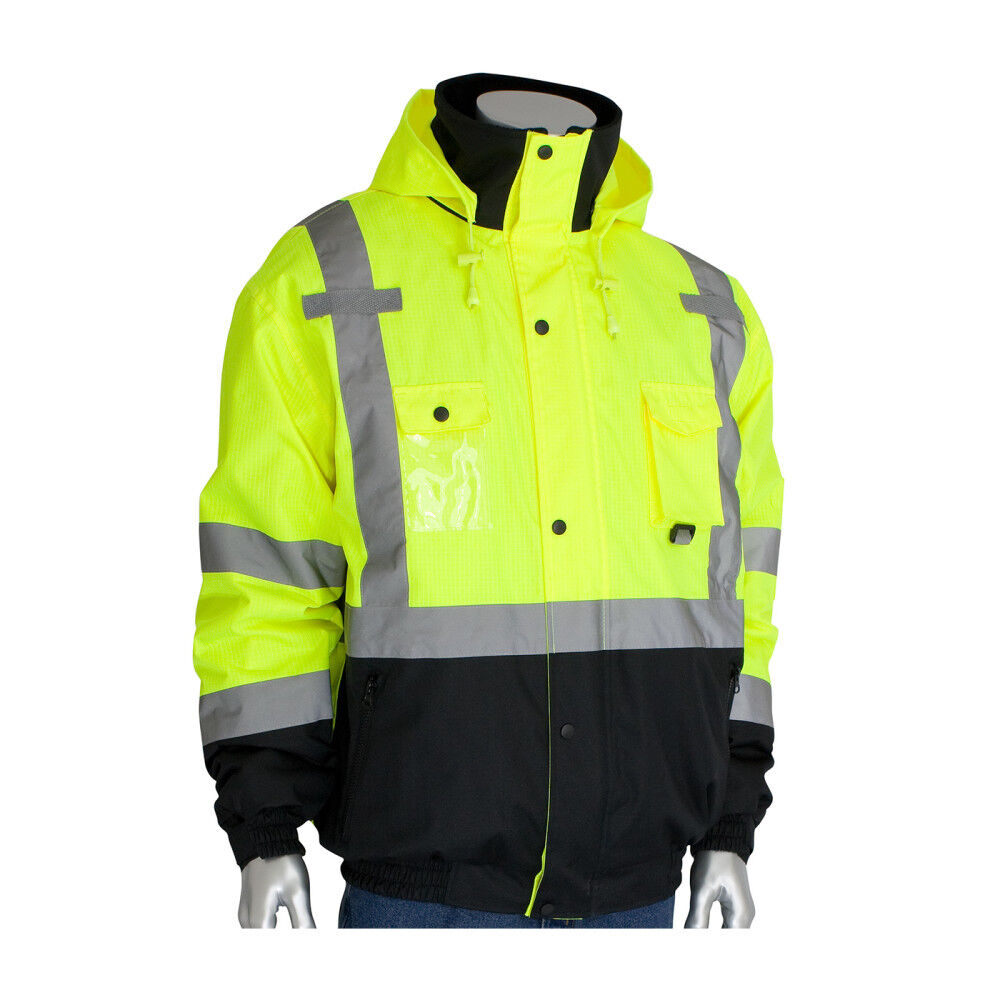 ANSI R3 Premium Plus Bomber Jacket Hi Vis Lime Yellow Small 333-1770-LY/S
