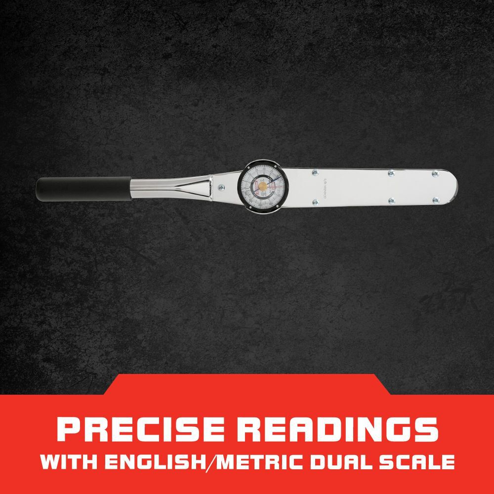 1/2 in Drive Dial Torque Wrench 50-250 ft-lbs J6125F