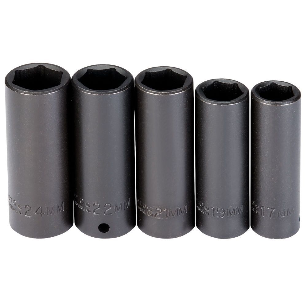 1/2in Drive 6pt Deep Metric Impact Socket Set 5pc J74218
