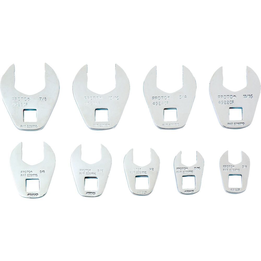 3/8 in Drive 9 Piece Crowfoot Wrench Set J49004CF