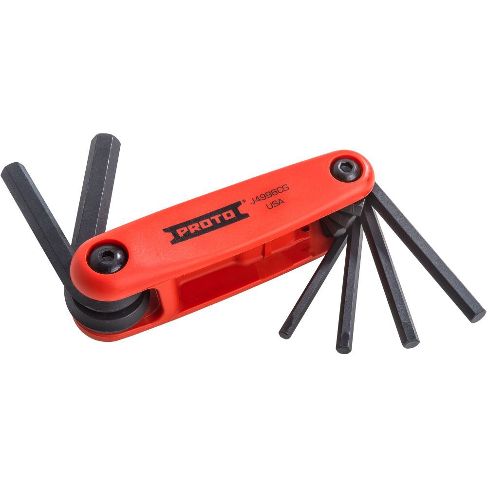 6 Piece Folding Hex Key Set with Comfort Grip: 5/32-3/8 in J4996CG