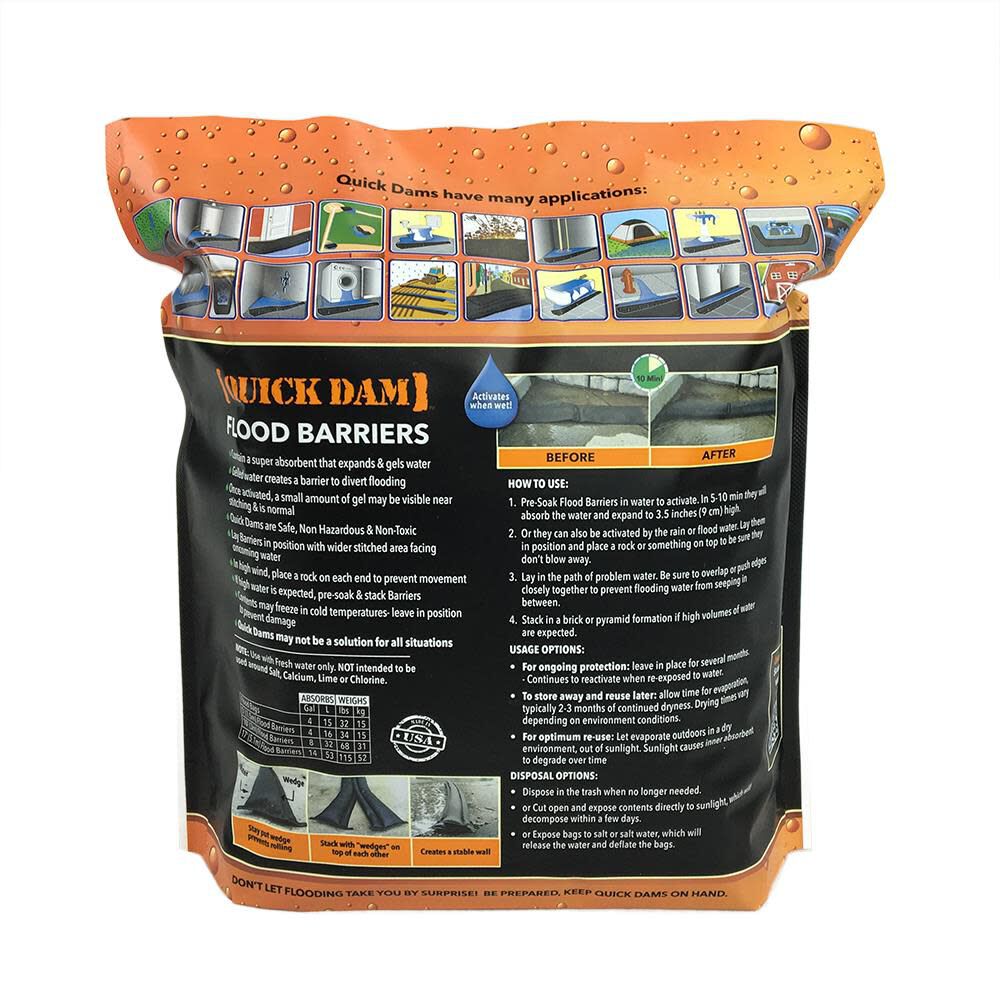 10-ft L x 6-in W Self-Inflating Flood Barrier QD610-1