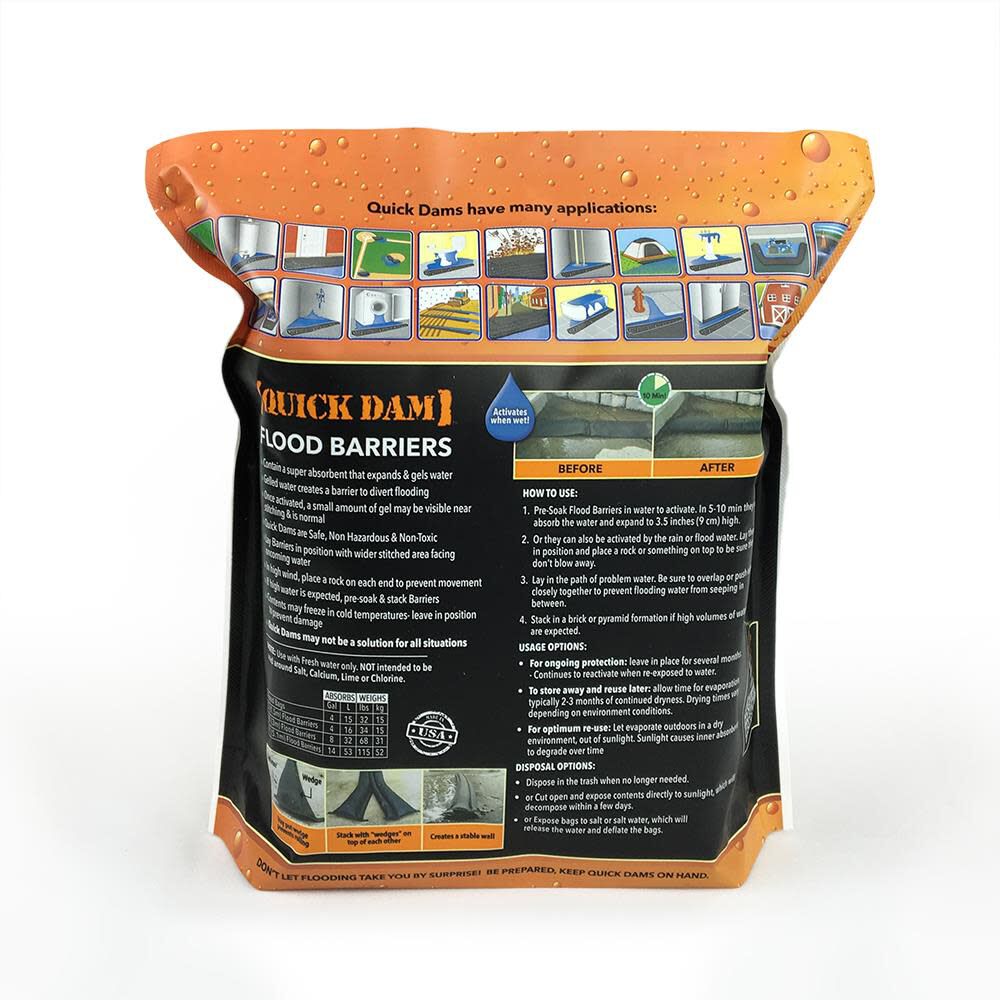 Water Activated Flood Barriers 5ft 2/Pk QD65-2