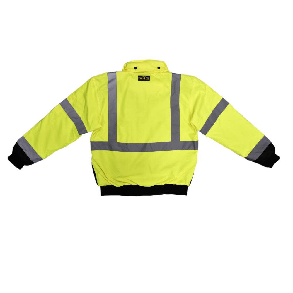 Class 3 Two in One High Visibility Bomber Safety Jacket Green Black Bottom 3X SJ110B-3ZGS-3X