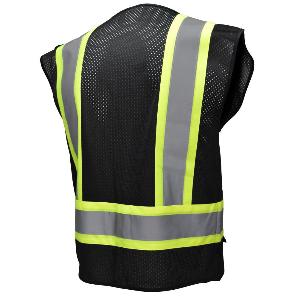 SV22-1 Economy Type O Class 1 Two Tone Safety Vest, Black, 3X-Large SV22-1ZBM-3X
