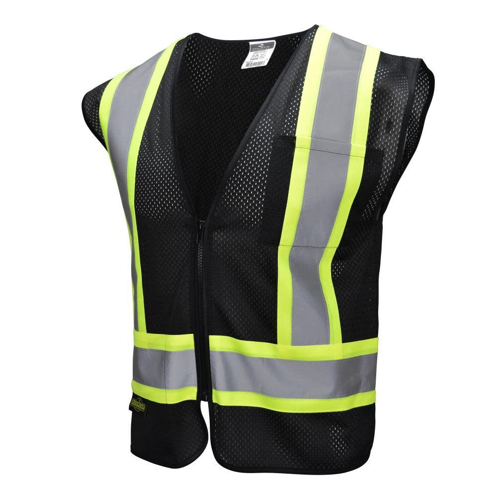 SV22-1 Economy Type O Class 1 Two Tone Safety Vest, Black, 3X-Large SV22-1ZBM-3X