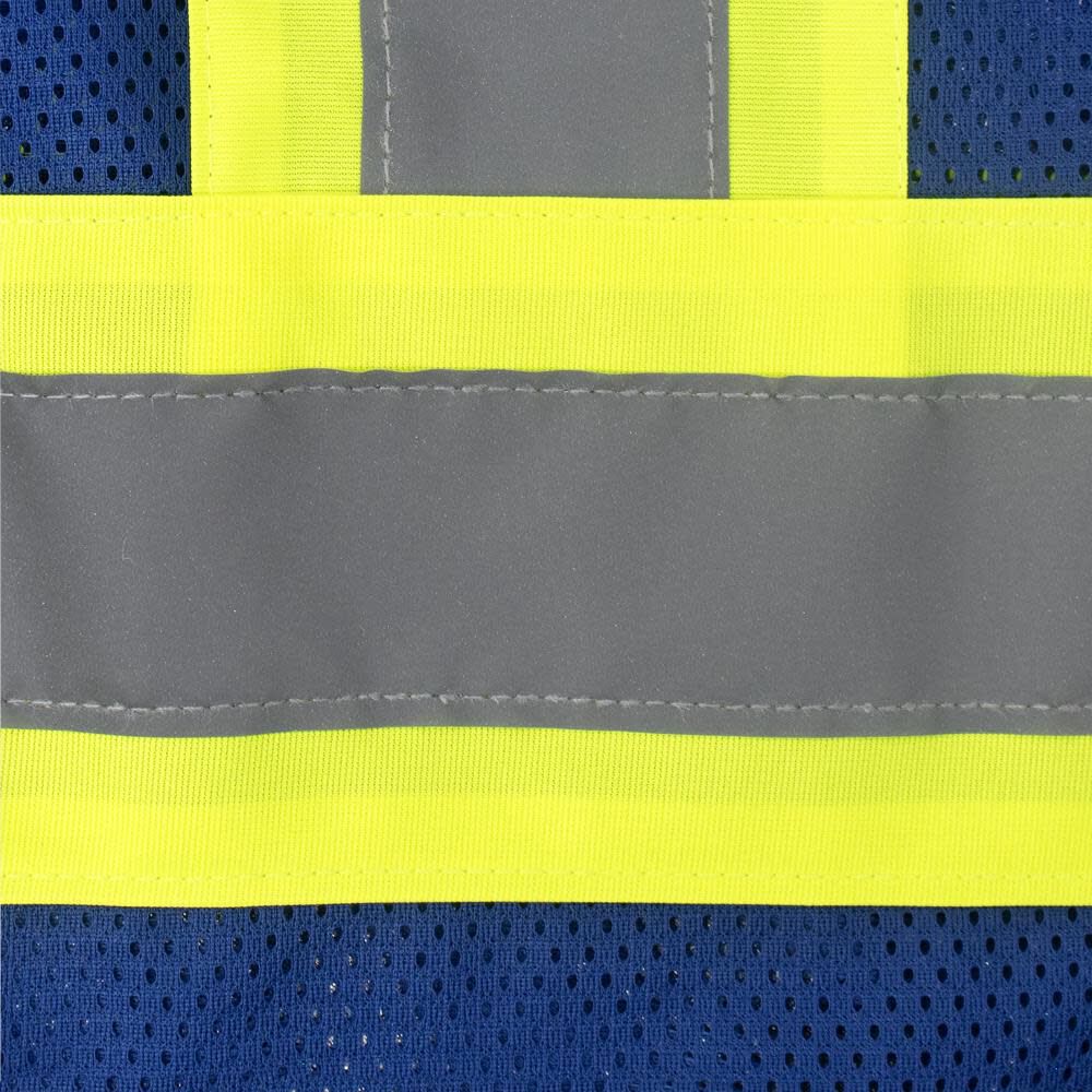 SV22-1 Economy Type O Class 1 Two Tone Safety Vest, Blue, 2X-Large SV22-1ZBLM-2X