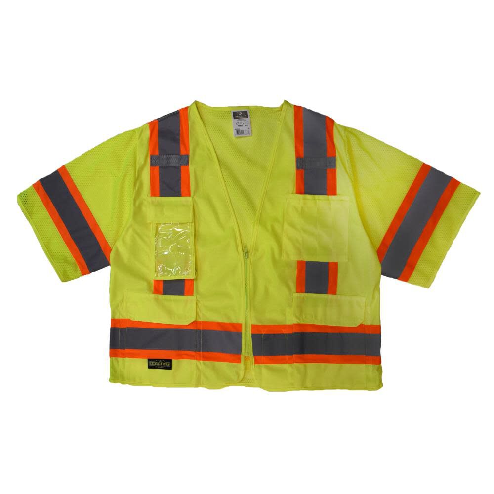 SV63 Two Tone Surveyor Type R Class 3 Two Tone Safety Vest, Green, Medium SV63GM