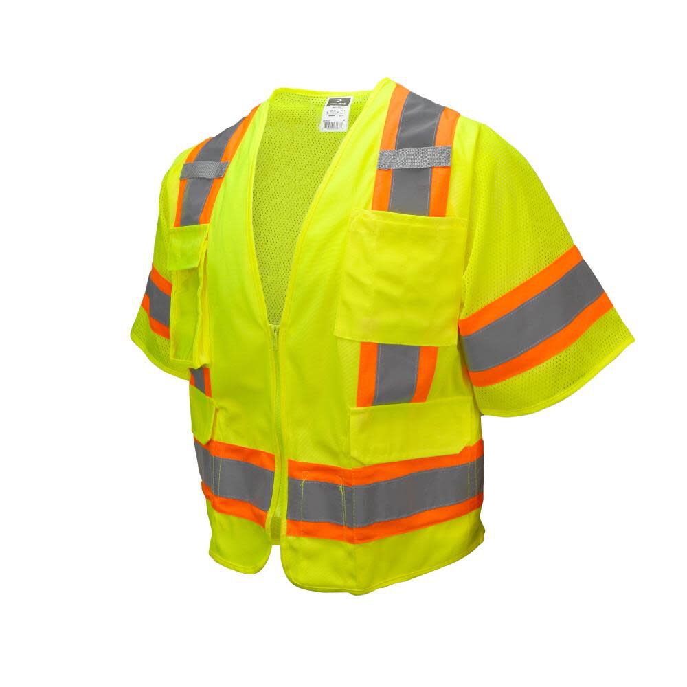 SV63 Two Tone Surveyor Type R Class 3 Two Tone Safety Vest, Green, Medium SV63GM