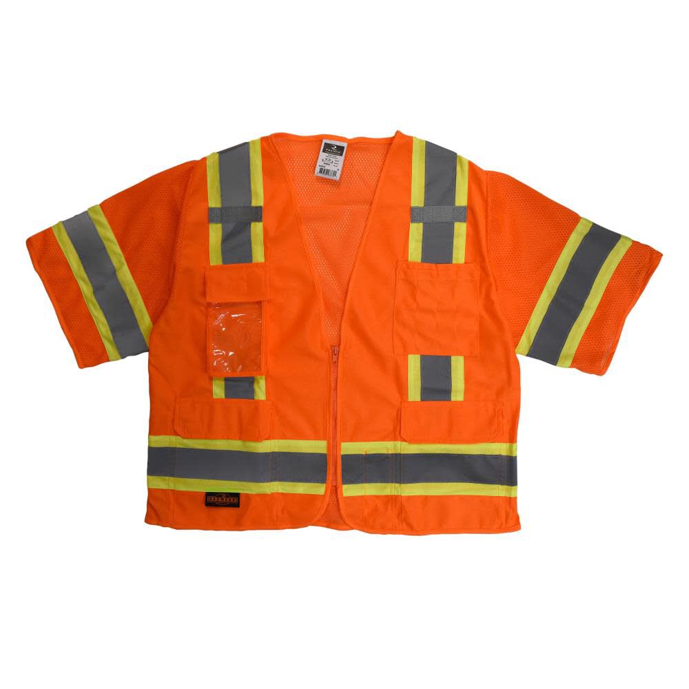 SV63 Two Tone Surveyor Type R Class 3 Two Tone Safety Vest, Orange, Medium SV63OM