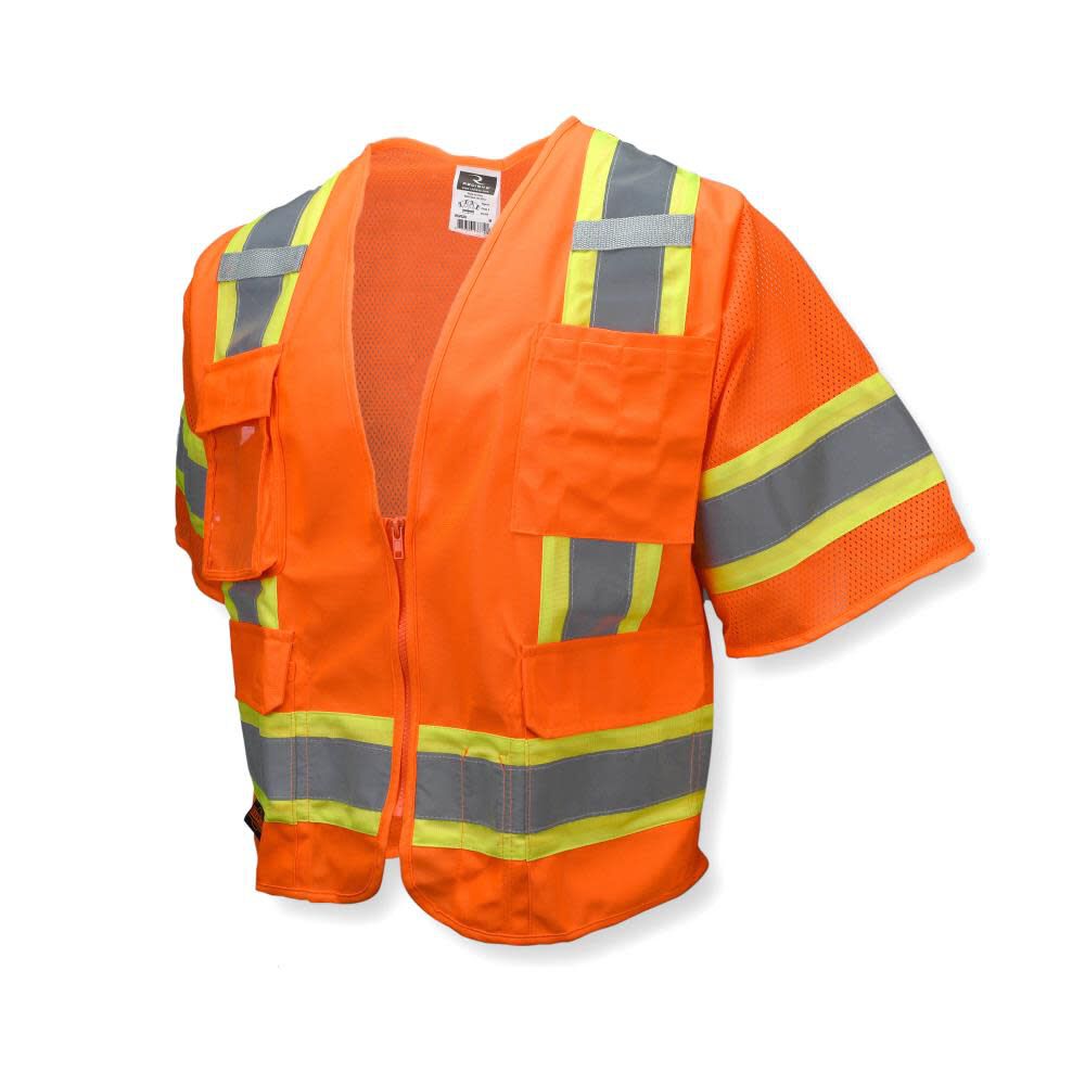 SV63 Two Tone Surveyor Type R Class 3 Two Tone Safety Vest, Orange, Medium SV63OM