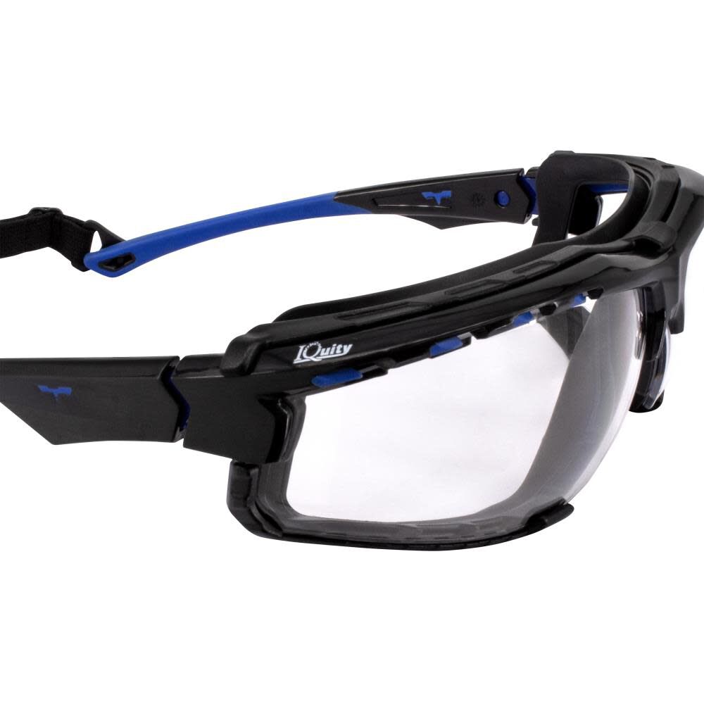 THRAXUS Elite IQUITY Safety Eyewear Blue w/ Rubber Gasket Clear IQ Lens TXE2-13ID