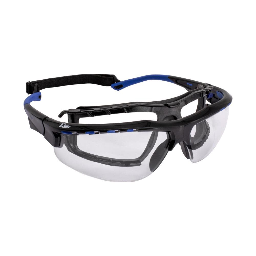 THRAXUS Elite IQUITY Safety Eyewear Blue w/ Rubber Gasket Clear IQ Lens TXE2-13ID