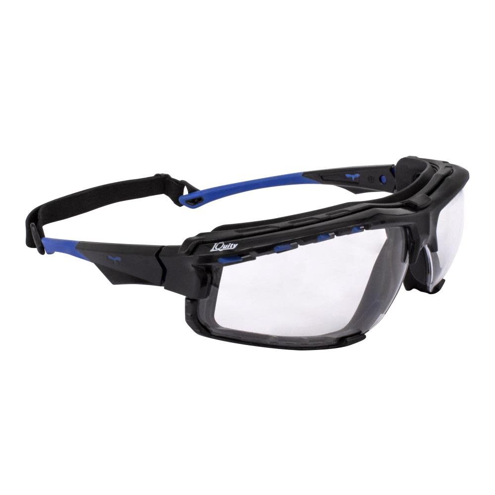 THRAXUS Elite IQUITY Safety Eyewear Blue w/ Rubber Gasket Clear IQ Lens TXE2-13ID