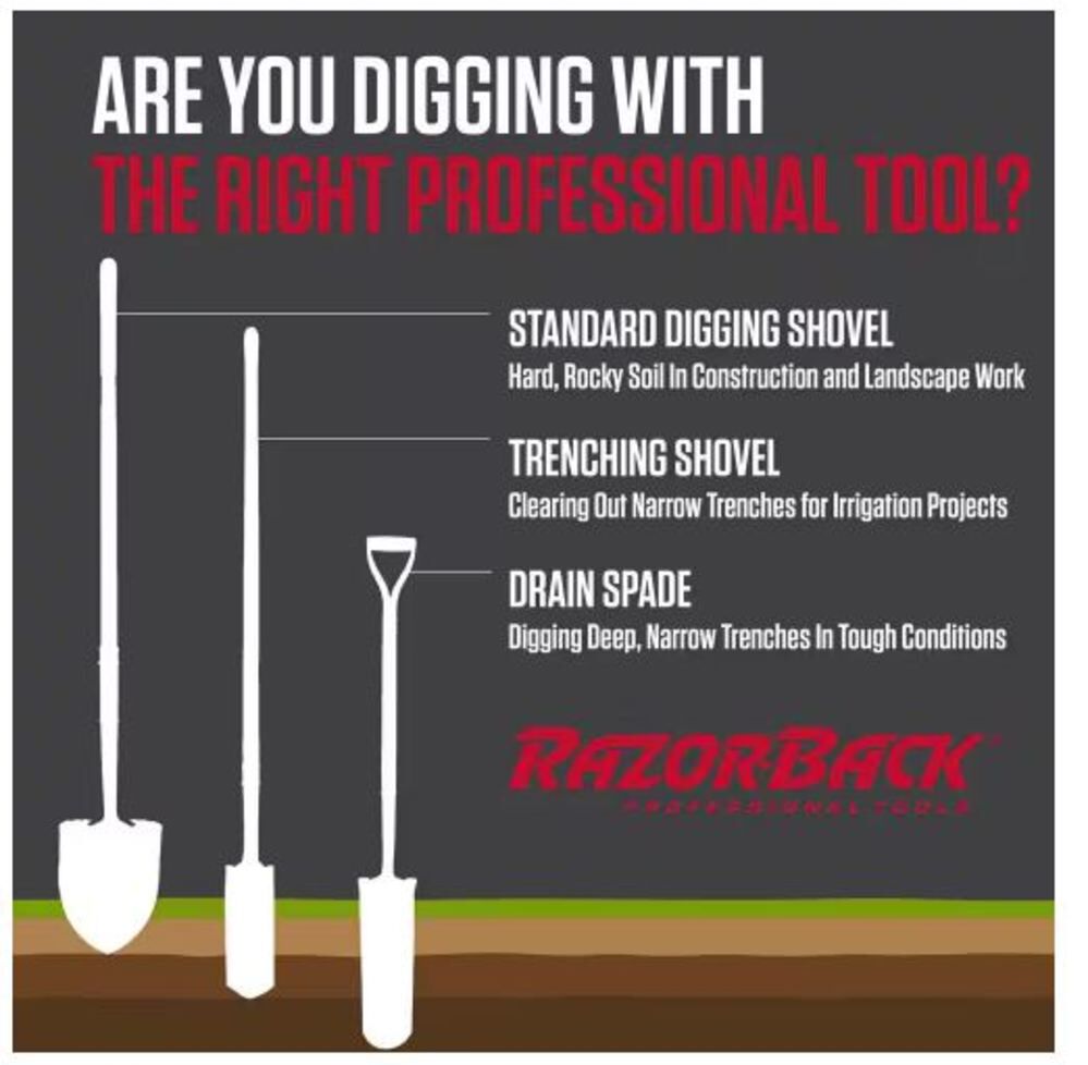 Round Point Shovel with 48in Fiberglass Handle 45000