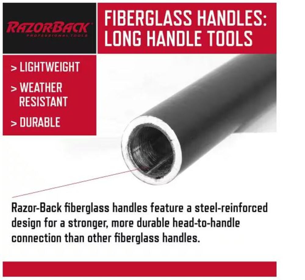 Round Point Shovel with 48in Fiberglass Handle 45000