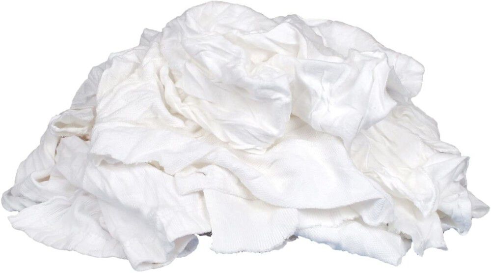 20 lb. Poly Bag of White Cotton Rags 101-01-25-20.00