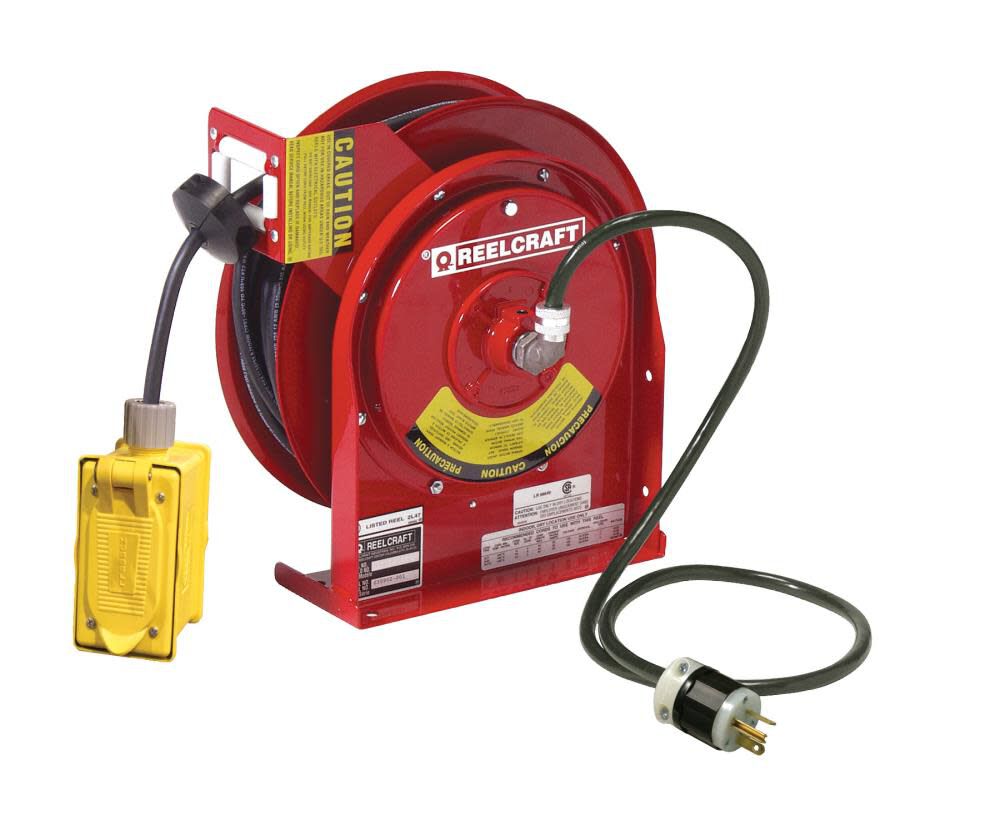45' Duplex Outlet Box with GFCI Power Cord Reel Steel L 4545 123 7A