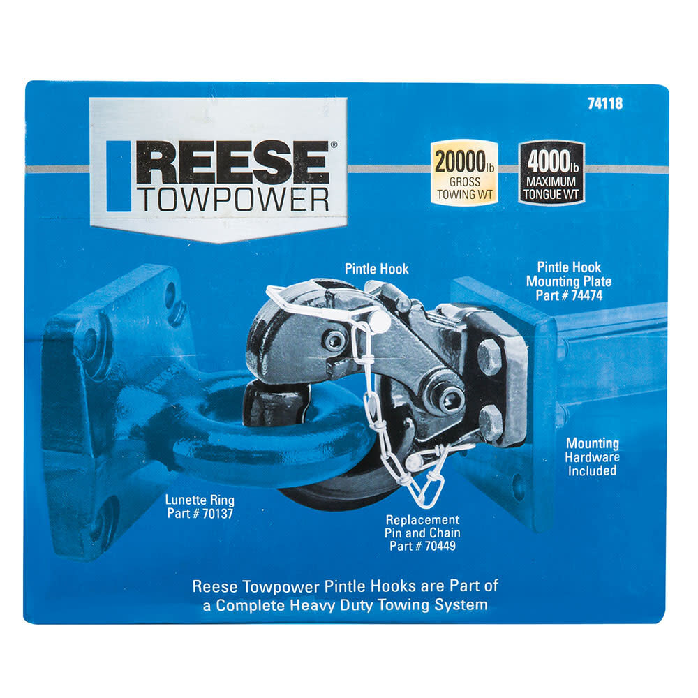 10 Ton 20000 lbs Steel Heavy Duty Bolt On Pintle Hook 8470197