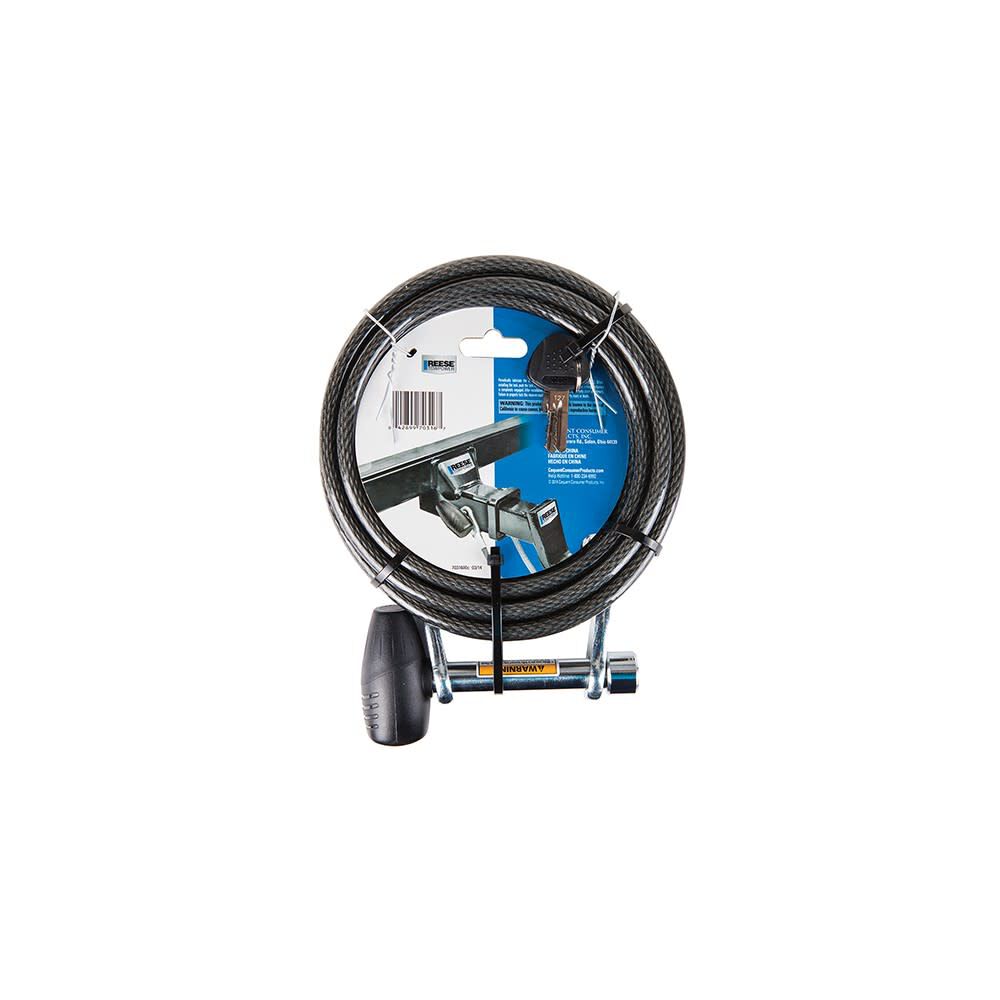 12' Trailer Hitch Cable Lock Fits Receivers 8312662