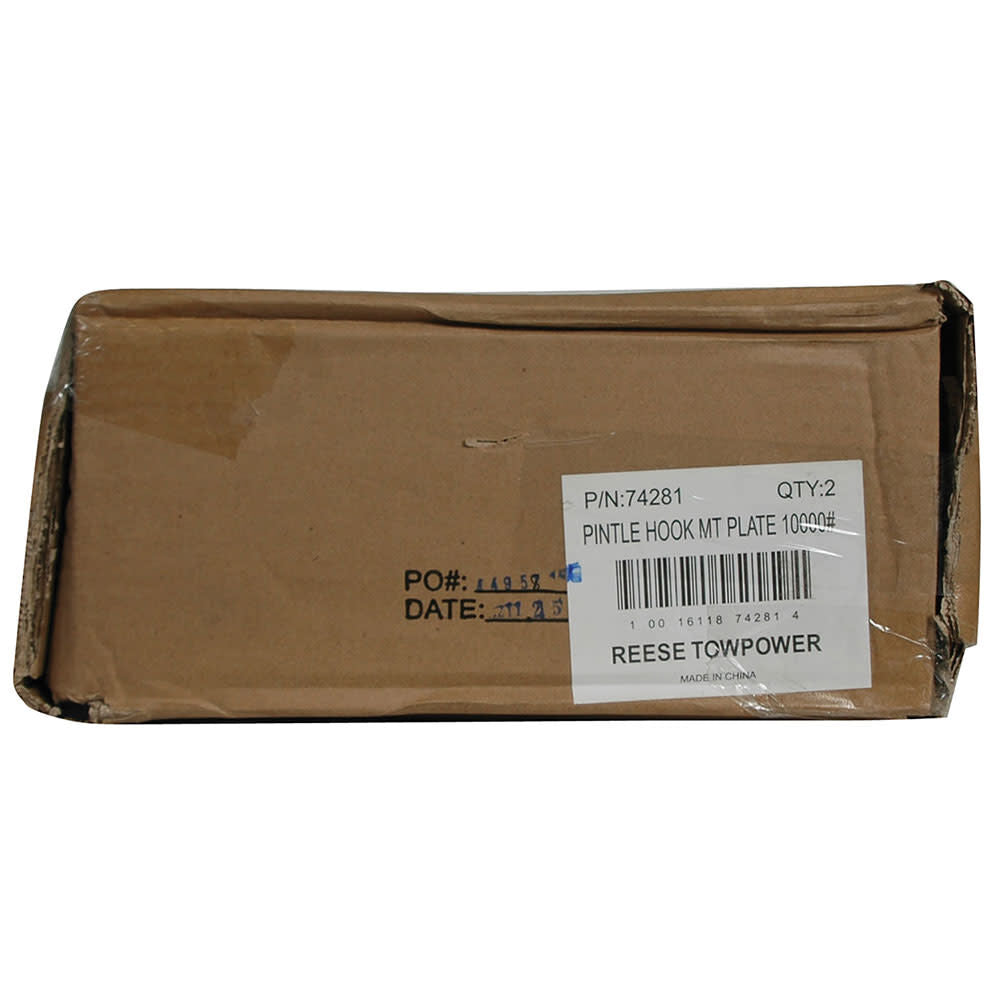 7.75in 10000 lbs Black Steel Pintle Hook Mounting Plate 8312431