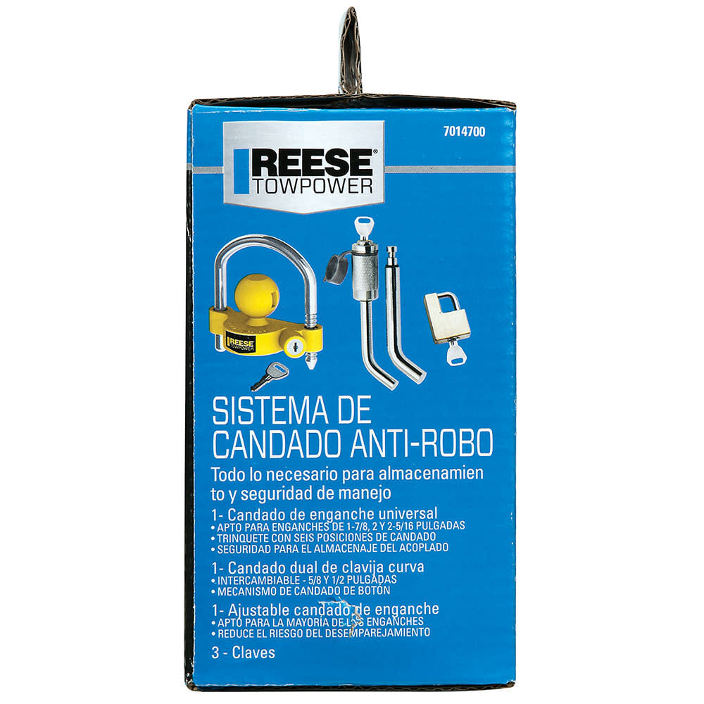 Chrome Keyed Trailer Hitch & Coupler Anti Theft Lock Kit 8475055