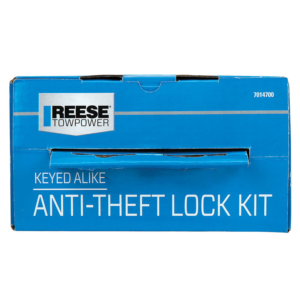 Chrome Keyed Trailer Hitch & Coupler Anti Theft Lock Kit 8475055