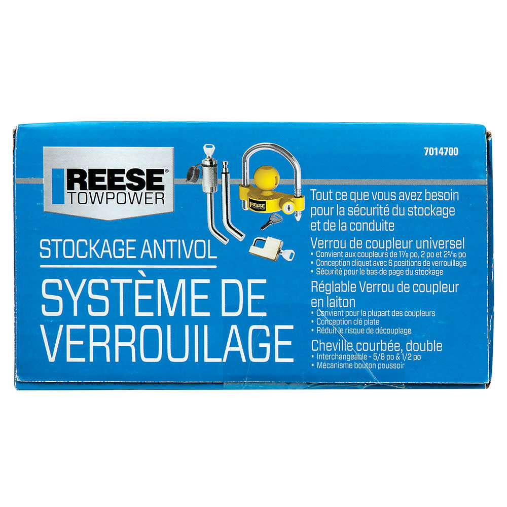 Chrome Keyed Trailer Hitch & Coupler Anti Theft Lock Kit 8475055