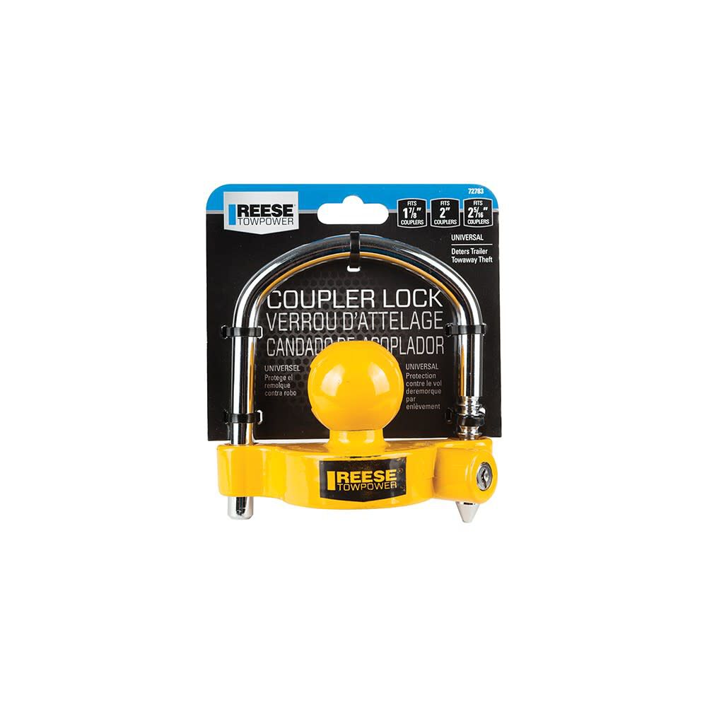Steel Universal Fit Trailer Coupler Lock with Two Keys 72783