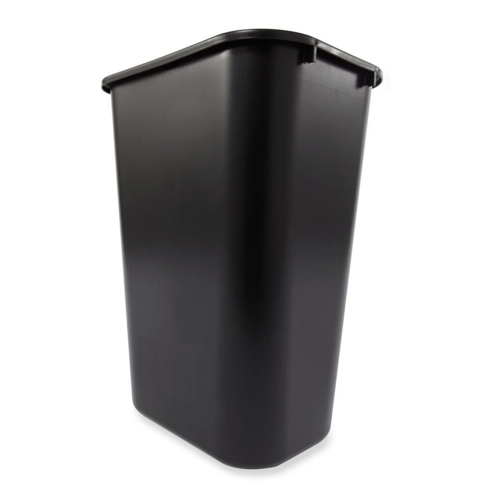 41 Qt Large Black Resin Rectangle Wastebasket FG295700BLA