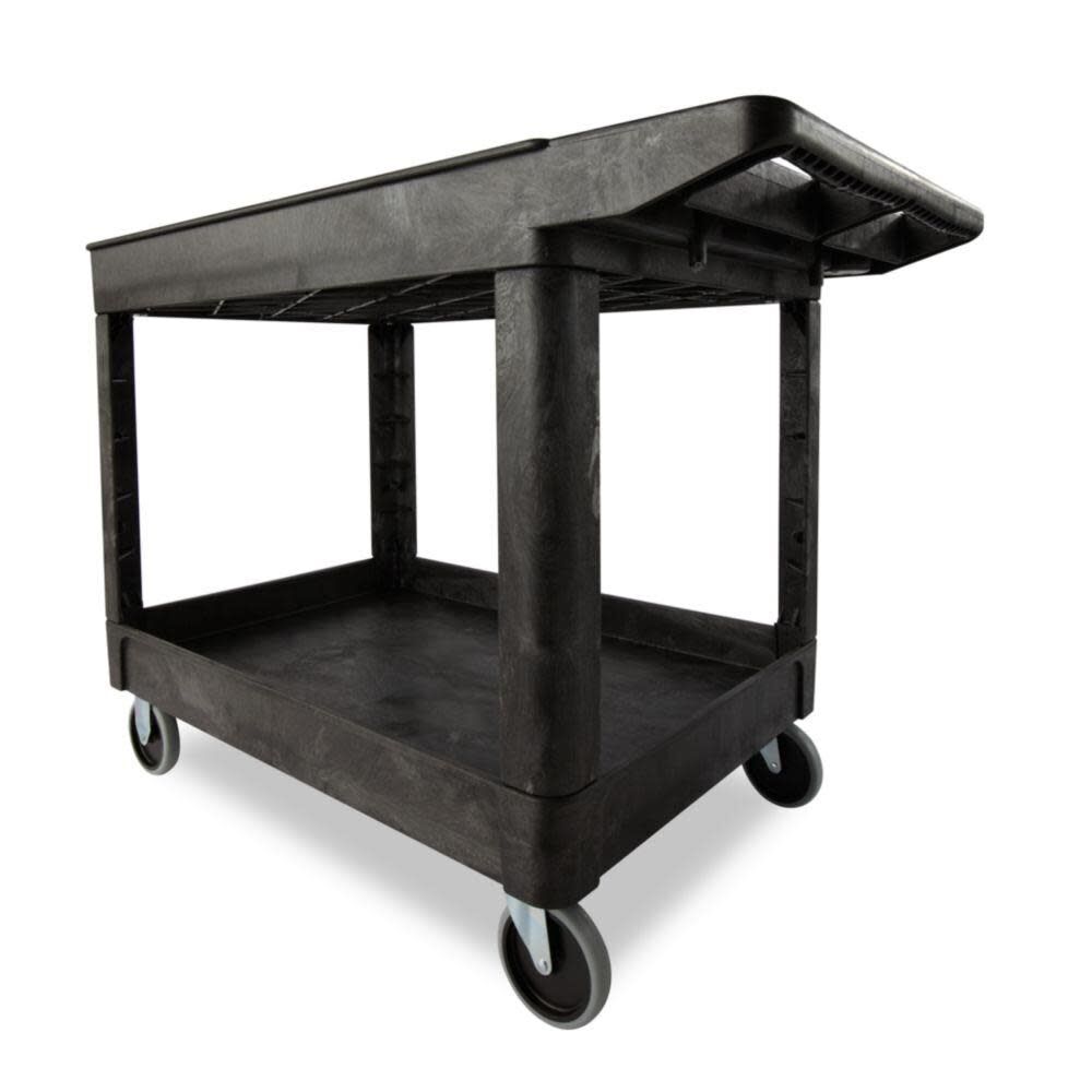 Heavy Duty 2-Shelf Utility Cart with Lipped Shelf Medium FG452089BLA