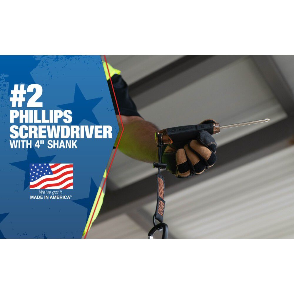 #2 Phillips Head Screwdriver with 4 in Shank SD2P4US