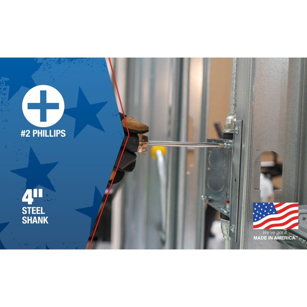 #2 Phillips Head Screwdriver with 4 in Shank SD2P4US