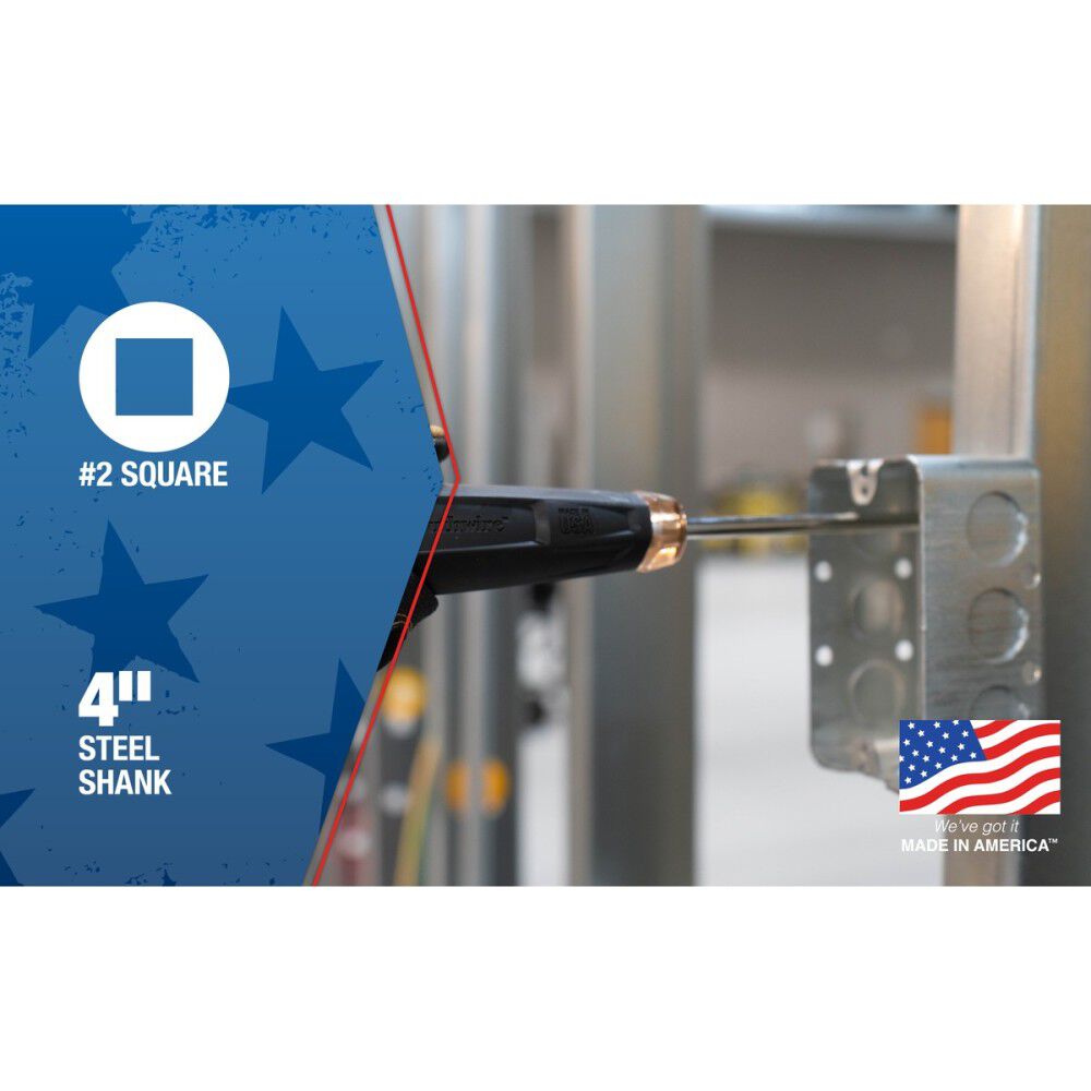 #2 Square Tip Screwdriver with 4 in Shank SDQ2P4US