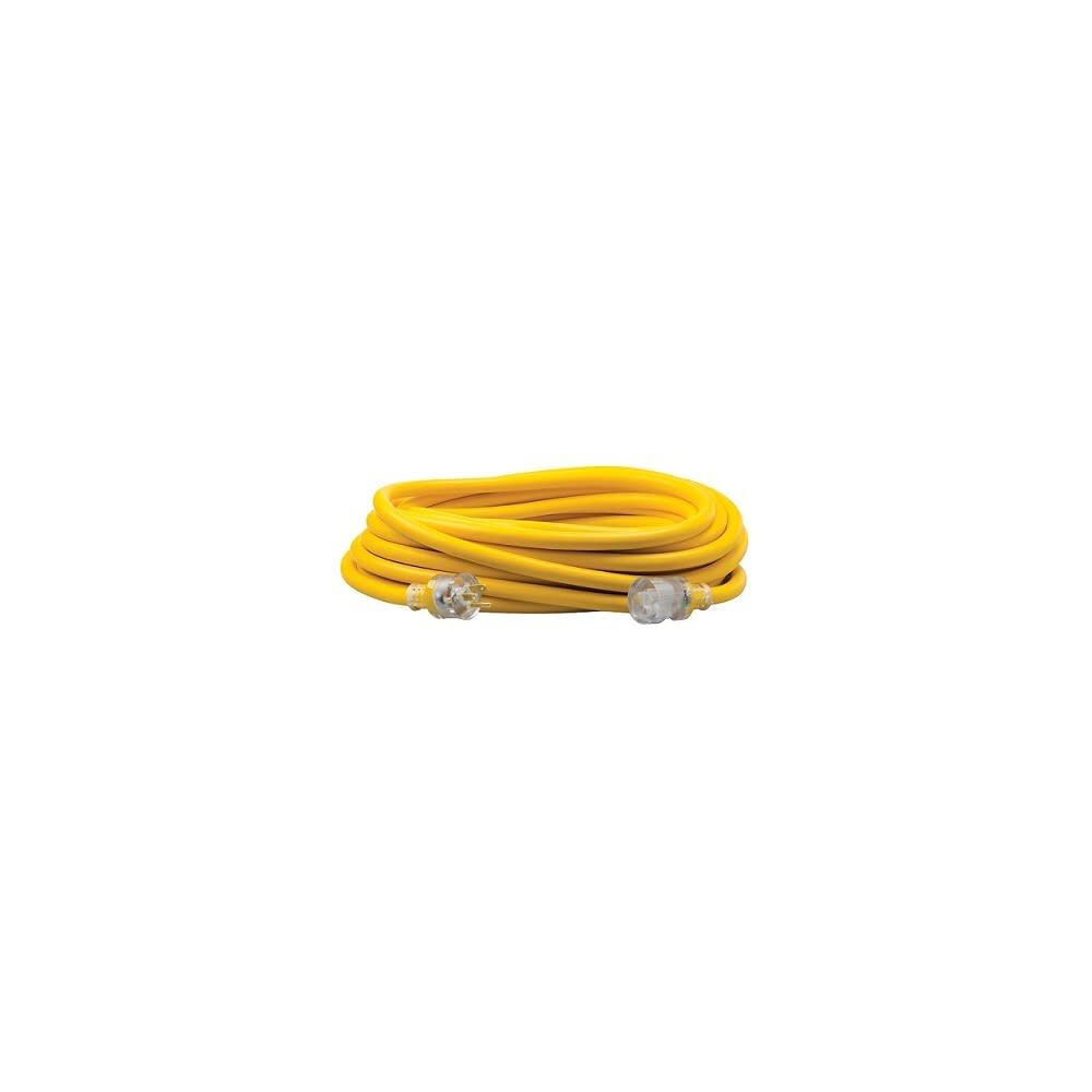 25 ft 12/3 SEOOW Heavy-Duty Outdoor Extension Cord Yellow 1767SW0002