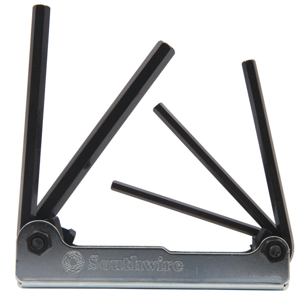 5-Piece Steel Body Folding Hex Key Set 3/16in 3/8in HEX-5