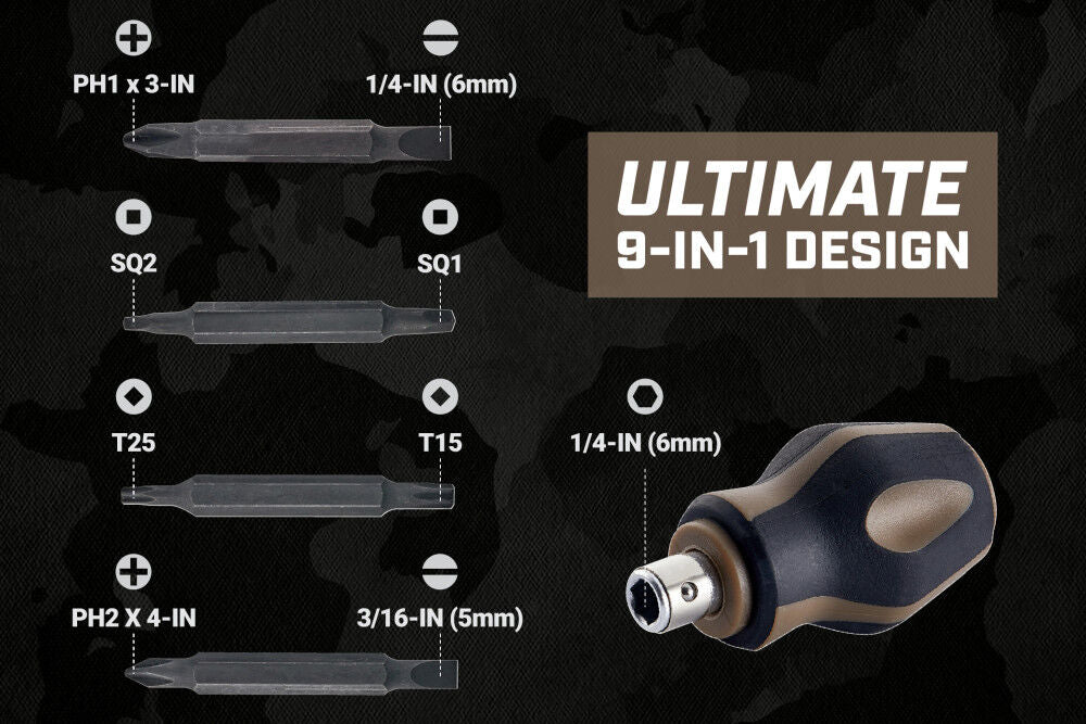 Multi Bit 9inch 1 Stubby Screwdriver SPEC-S-STUB9