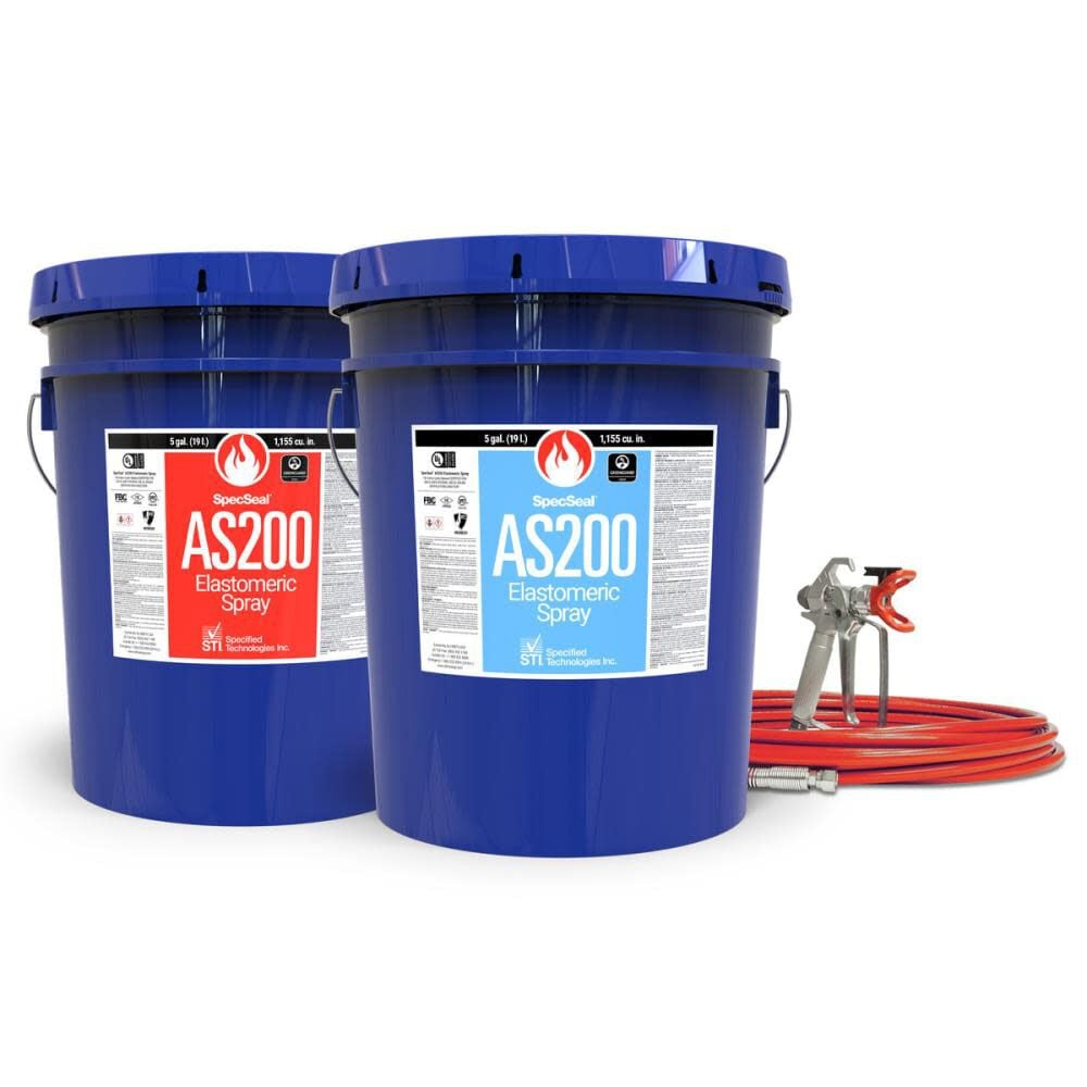 SpecSeal - AS Elastomeric Spray - 5 Gallon Pail 1155 Cu In (19.0 L) - Red Color - AS205R AS205R