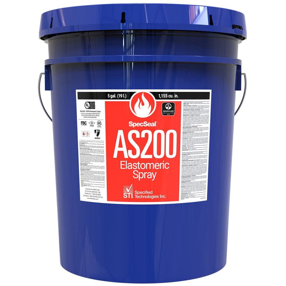 SpecSeal - AS Elastomeric Spray - 5 Gallon Pail 1155 Cu In (19.0 L) - Red Color - AS205R AS205R