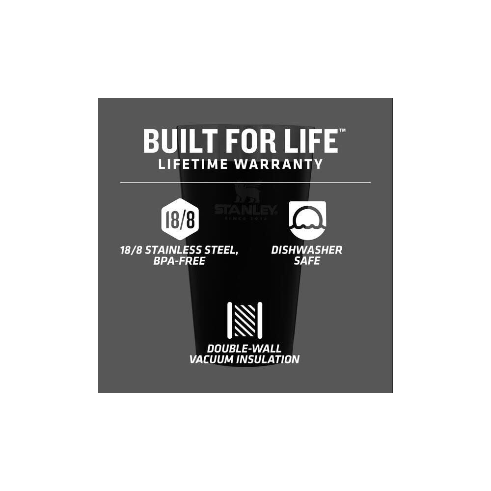 16 Oz Insulated Adventure Stacking Beer Pint Stainless Steel 10-02282-280