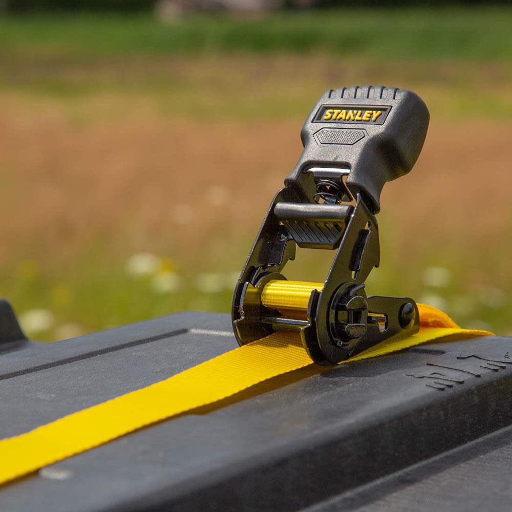 S1000 Ratchet Tie Down Straps 1in x 10' Light Cargo Hauling 1500 lbs Break Strength 8pk S1000