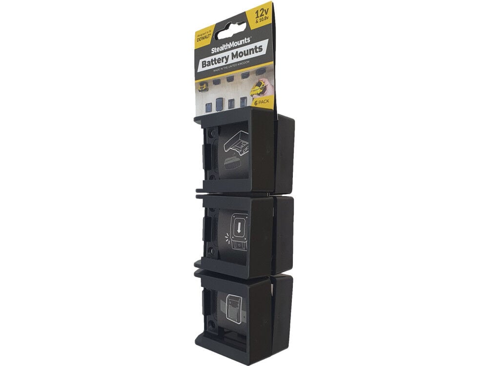 Battery Mounts for Dewalt 12v Black BM-DW12-BLK-6