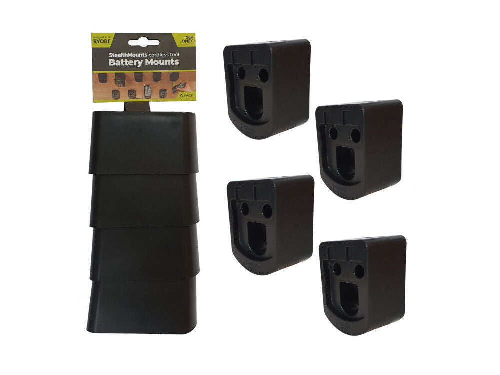 Battery Mounts for Ryobi 18v ONE+ 4pk Black BM-RY18-4