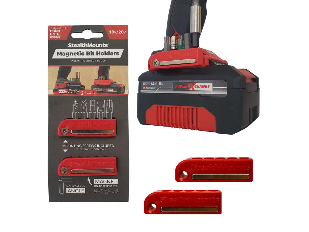 Bit Holder for Einhell/Ozito/Bauer 2pk Red BH-EOB-RED-2