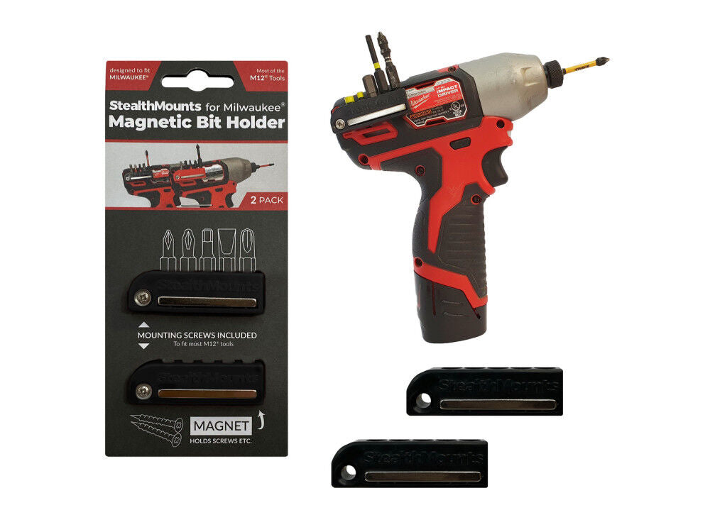 Bit Holder for Milwaukee M12 2pk Black BH-MW12-BLK-2